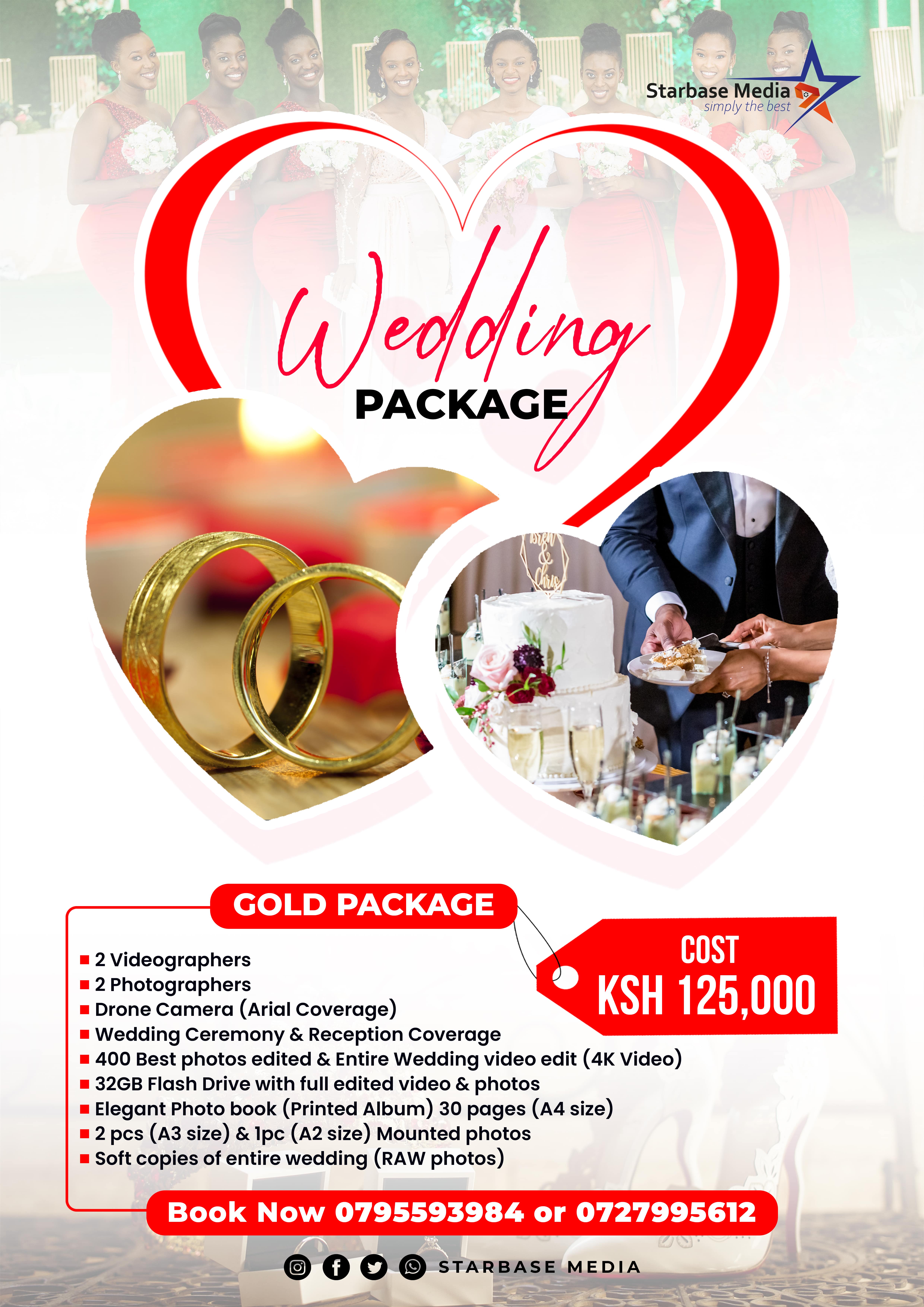 Gold Wedding Package @ Ksh. 125000.00