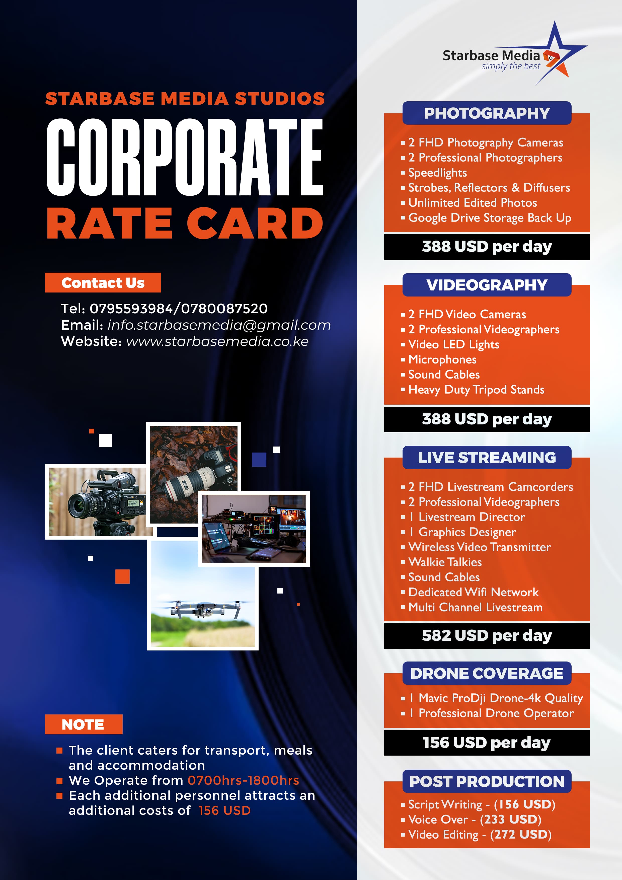 Corporate Rate Card @ Ksh. 0.00