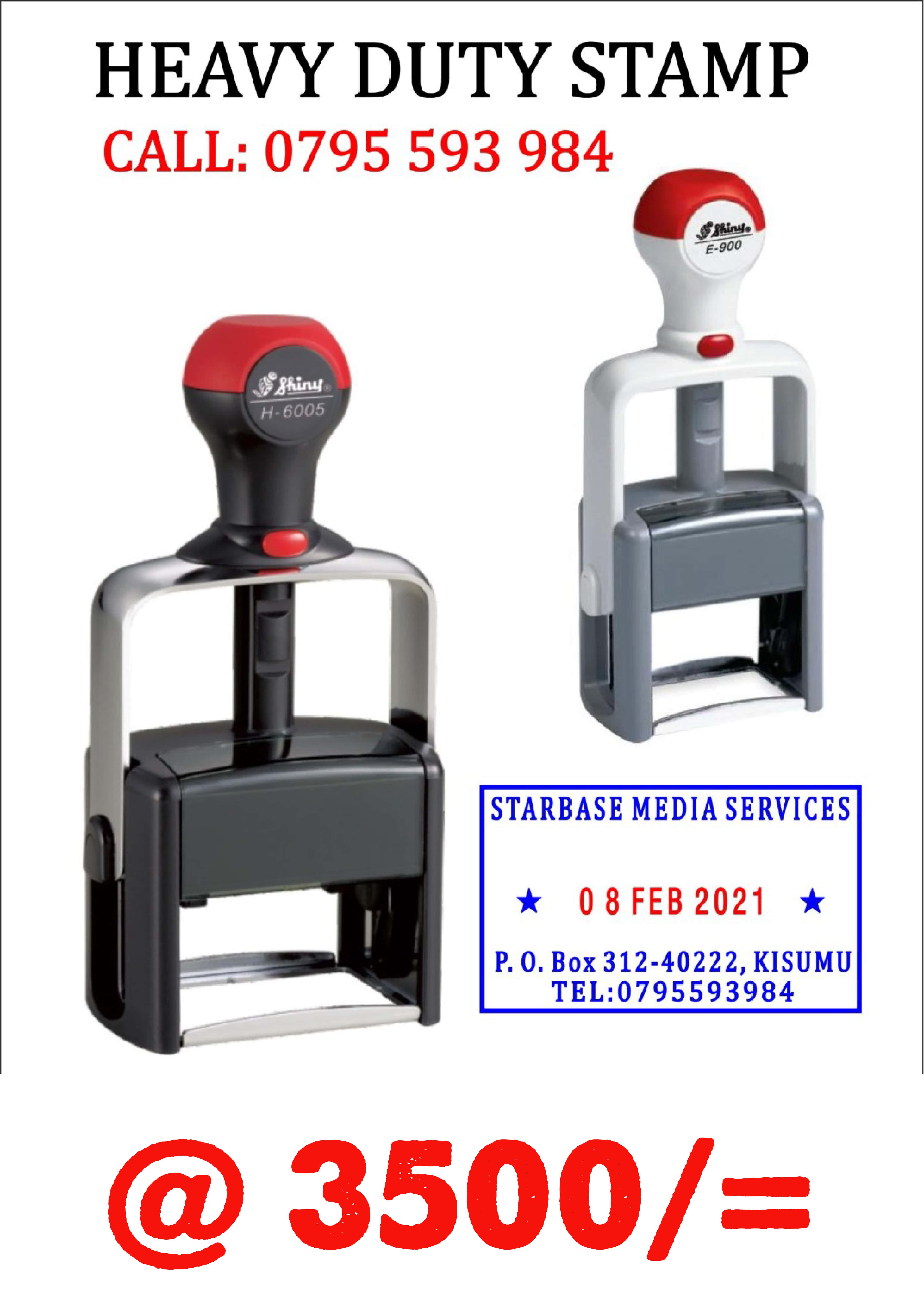 Heavy Duty stamp @ Ksh. 3500.00